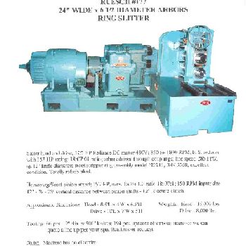 24" x 6.5Ruesch#300, strip ring slitter, 125 HP DC, like new