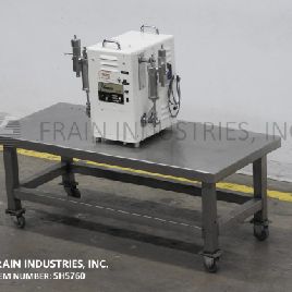 Filamatic#DAB-8, semi-automatic 2-head table top piston filler, (2) 130cc FKS pistons