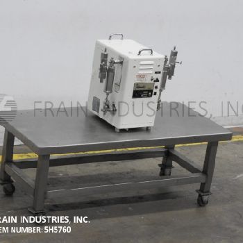 Filamatic#DAB-8, semi-automatic 2-head table top piston filler, (2) 130cc FKS pistons