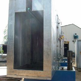 Advanced CuringSys. Stainless Steel monorail conveyor pretreat parts washer,3â€™6" W x 6â€™4 H,3 stage