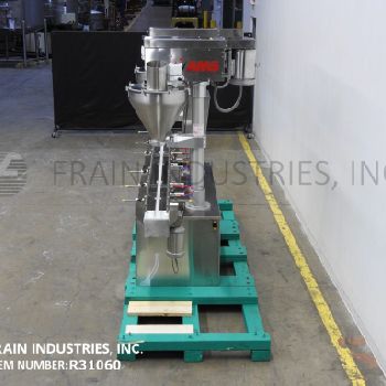 AMS#A500, automatic, in line, dual head, stainless steel, auger filler, 15-90 container/minute, A/B PLC &amp; touch screen HMI