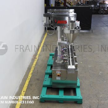 AMS#A500, automatic, in line, dual head, stainless steel, auger filler, 15-90 container/minute, A/B PLC &amp; touch screen HMI
