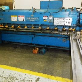 10 ga. x 10’Cincinnati#1010, mechanical shear,10’ sq.arm,36" FOPBG,auto shear probes,’71