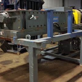 SSI#1575-E, twin shaft shredder, low speed/high-torque rotary shear shredder, 100 HP, no control panel, used
