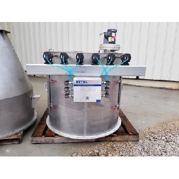 Zeppelin-Reimelt#1272, Pulse jet-filter sanitary dust collector, 3.5" OD, Stainless Steel hopper