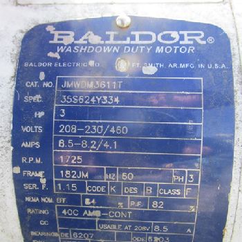 WaukeshaCherry Burrel #2065, Stainless Steel, 2.5" x 2, 3 HP, 208-230-460 V. motor, #48798