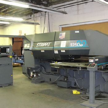 23 Ton,Strippit#1250XP/20, 51" x 51,Strippit CNC,20 station turret,3 A/I loaded w. tooling,#28182