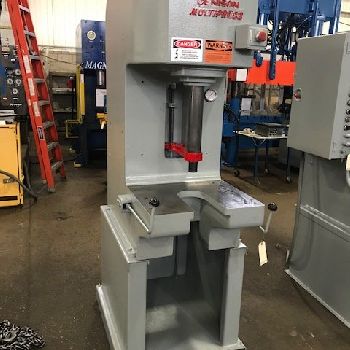 12 Ton,Denison#T120LA72D268C261D215A217A68S210, hydraulic C-frame press,12" stroke,18 DL,22 x 18 bed,#28079