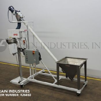 AMS#A100, semi-automatic single head auger filler and Flexicon 1312 screw conveyor (3 available)