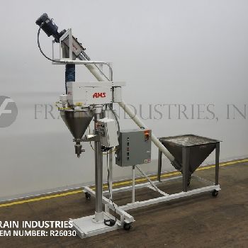 AMS#A100, semi-automatic single head auger filler and Flexicon 1312 screw conveyor (3 available)