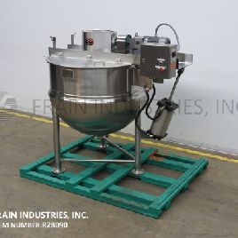 300 galones Lea # 300D9MT, hervidor con camisa de acero inoxidable 316, 90 psi, 54 "de diámetro x 42 de profundidad con una pared recta de 18