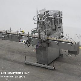 Filamatic#S-16, 4 head inline piston filler, 12-60 bottles/minute, 60-520ml, star wheel indexing