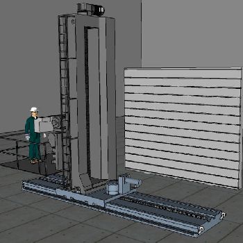 TechniDrill/ Carlton #5HBhoriz, 120" vertical Y-Axis,160 horiz.X-Axis,2 x 50 drill,1990’s
