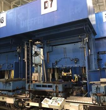 350 Ton,Dieffenbacher#DSS-320/2200, drawing, 31.5" stroke, 87 x 47 bed, Simatic PC, 2000