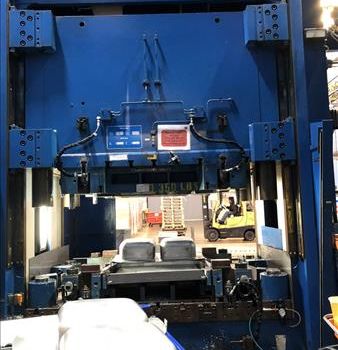 350 Ton,Dieffenbacher#DSS-320/2200, drawing, 31.5" stroke, 87 x 47 bed, Simatic PC, 2000