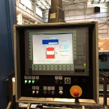 350 Ton,Dieffenbacher#DSS-320/2200, drawing, 31.5" stroke, 87 x 47 bed, Simatic PC, 2000
