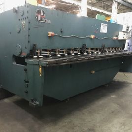1/4" x 13â€™Amada#H4065, power squaring shear, 39.37 BG, 20 HP, 15-50 SPM, 8â€™ squaring arm, Amada shearing control, in/mm