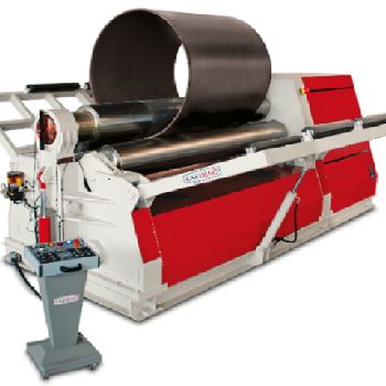 4’ x 1/4"Akyapak#AHS-12/04, 4-roll plate roll,torsion bar,digital display,cone bending device,free standing control panel