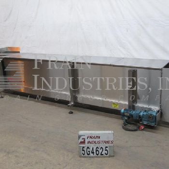 24" wide x 15.5’ long,Kamflex#810, Stainless Steel live bottom accumulation trough, .75 HP drive, lift off covers