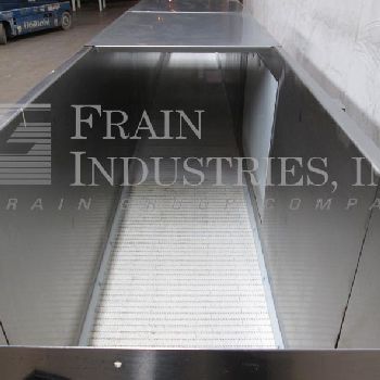 24" wide x 15.5’ long,Kamflex#810, Stainless Steel live bottom accumulation trough, .75 HP drive, lift off covers