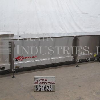 24" wide x 15.5’ long,Kamflex#810, Stainless Steel live bottom accumulation trough, .75 HP drive, lift off covers