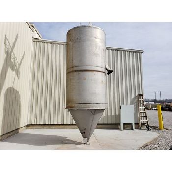 Brismet #T-6061-T6-ALUM, aluminum silo, 350 cu.ft., storage bin cone hopper, bristol metal, 1973, #16669