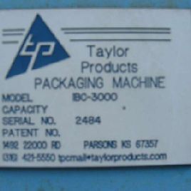 Taylor #IBC-3000, Super Sack Filler, 3000 lb. bag, built in electronic scale, dual unit, #1270945 (2 available)