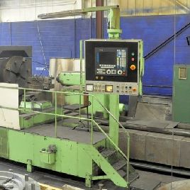 63" x 177Heyligenstaedtroll lathe,3-way bed,9.8 tailstock quill,Fanuc 0i rebuilt ’18,#28334