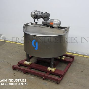 250 gal.ChesterJensen, 304 Stainless Steel jacketed cooker cooler, 67" diameter x 30 deep, lift up covers, cone bottom