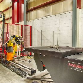 Fanuc, ArcMate 120iC, robotic welding arm, Pandjiris 10000 lb. positioner, 54" x 54 table.