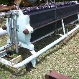 24"Schenk, 197 poly plates &amp; frames, 24 x 24, 1385 sq.ft./16 cu.ft., wine/beer polishing, 2’’ san. Stainless Steel nozzles, #1086600