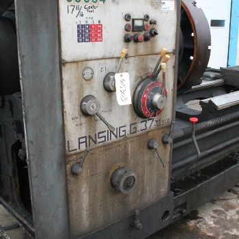 37" x 127Lansing#G37, geared head,24 4-jaw rear chuck,taper,tooling,#65303