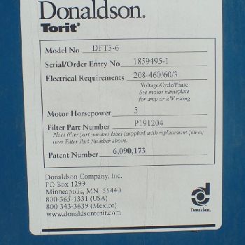 4720 cfmTorit#DFT3-6, dust collector, C/S, serial# 1859495-1, #3240-1