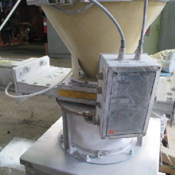 Feeder,SchenckAccurate #MOD602M, volumetric,Stainless Steel screw/spout,2.25" diameter x 21 L spout w/screw,slide gate valve, #45504 (2 available)