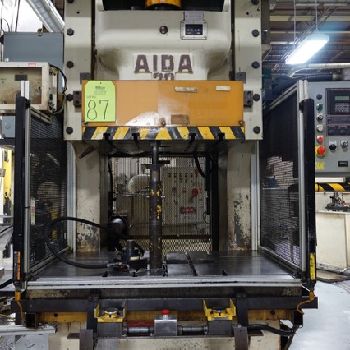 220 Ton,Aida#NC1-200(2), single point gap press,9.8" stroke,A/C &amp; brake,1984,#10401