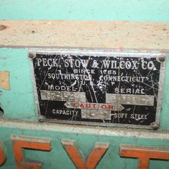 12 ga. x 4’Pexto#12-U4-F, mechanical power squaring shear,18" ROBG,3 HP,#11056