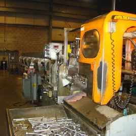 2-1/4"Modern#2LD, conventional cut-off lathe, 15 HP, 1/4 - 2-1/4 capacity,roll steady rest, 1996