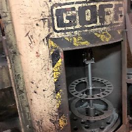 Goff, 12" x 24 opening, 1 x 5 HP blast wheels, dust collector, good condition
