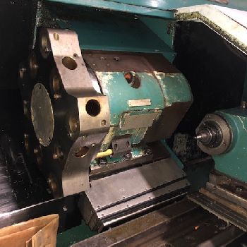 NakamuraTome #SLANT-JRL, 15.75" sw,6 chuck,3-jaw, Fanuc 0T, collet chuck, 10 station, 2.17 hole, tailstock, ’88,#158089