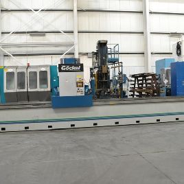 21,5 "x 232,28Gockel # G80PL, шлифовальный станок для длинных кроватей с 2 рабочими станциями, 96 г., № 18427