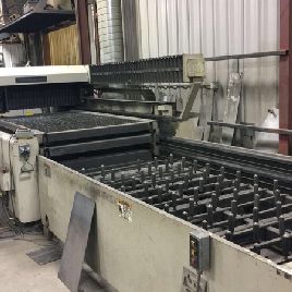 Cincinnati#CL-6, laser, 1500 watt, 4’ x 8’ sheet size, dual pallet, Flying Optic, Fanuc 16L, auto lube, chiller, pre-owned