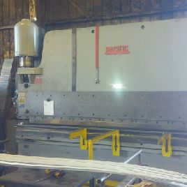 300 Ton,Pacific#K300-14, hydraulic press brake,14â€™ OA,12â€™5-1/2" BH,12 stroke,14 throat,30 HP,Micrometer depth stops