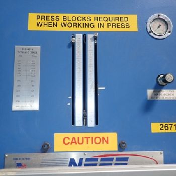 75 Ton,Neff#DF75-15M, 10" str,14 thr,30 DL, 3000 psi, hyd gap frame press,’04,#10626