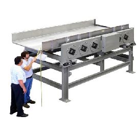 60" wide x 14’ long,Eriez#HVF60, Stainless Steel vibratory conveyor, 10 HP, #13752