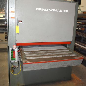 36"Grindingmaster#MSB/B900, 2-head, belt polisher &amp; wire brush heads, VS infeed belt, air tensioning