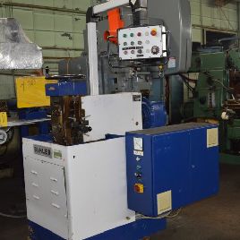 1" x 2Buhler#EW100, 2 Hi finishing mill, manually adjustable roll, vari-speed drive, built in cabinet w/tooling, #28483