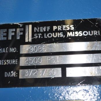 50 Ton,Neff#H-SERIES, 4-post hydraulic press,12" stroke,15 DL,20 HP,1990