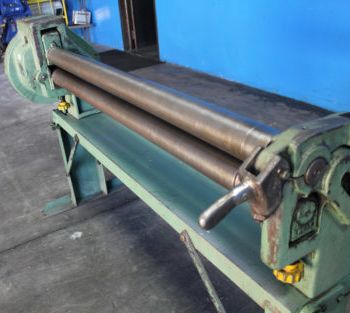 4’ x 16 ga.Pexto#418E, hand slip roll, 3" roll diameter, with stand, #5783