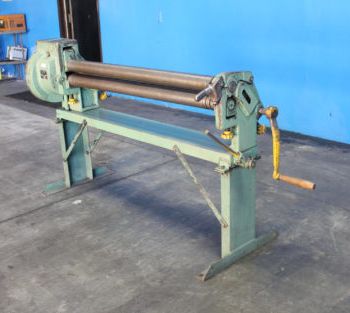 4’ x 16 ga.Pexto#418E, hand slip roll, 3" roll diameter, with stand, #5783