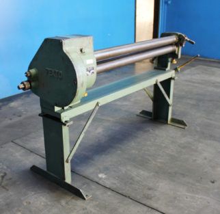 4’ x 16 ga.Pexto#418E, hand slip roll, 3" roll diameter, with stand, #5783